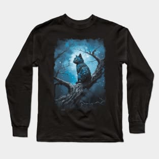 Black Cat Night Ritual Magic Long Sleeve T-Shirt